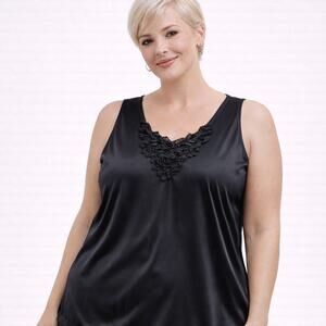 Tank Top Black Lace Fairygoth Edgy Y2K Whimsycore Alt Girl Mob Wife VTG Size 1X